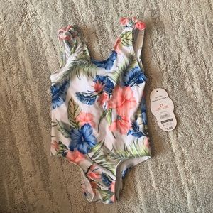 New with tags! Size 2T swim suit. Gorgeous tropical flowers!